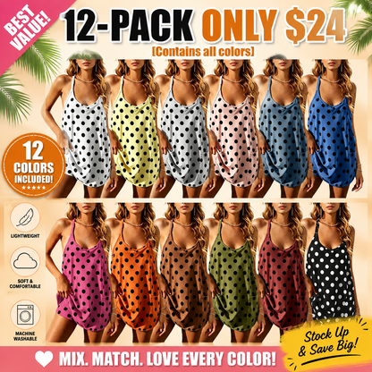 Women's Summer Polka Dot Tennis Dress